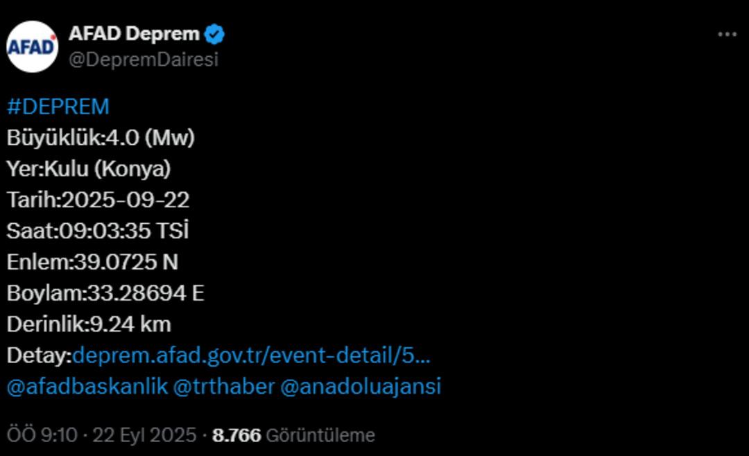 Son dakika | Konya da deprem! AFAD dan açıklama geldi: Çevre illerde de hissedildi 2