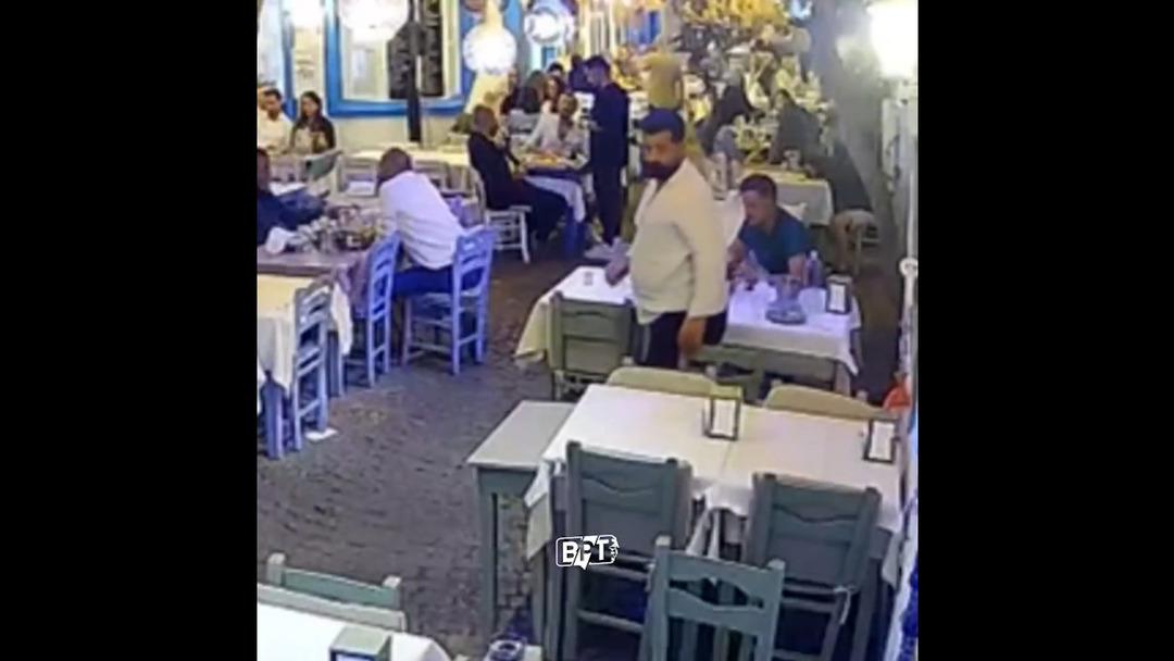 Bozcaada da yediler içtiler 8 bin 500 liralık hesabı ödemeden kaçtılar! İşte o anlar... 1