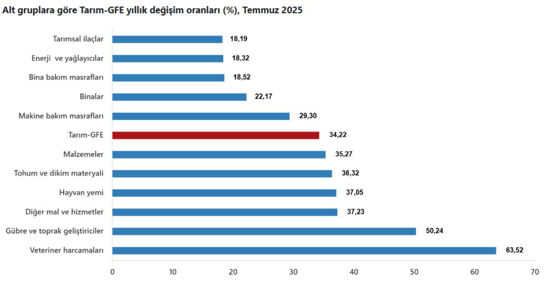 SON DAKİKA| TÜİK açıkladı: Tarımsal girdi fiyat endeksi temmuzda artışa devam etti 2