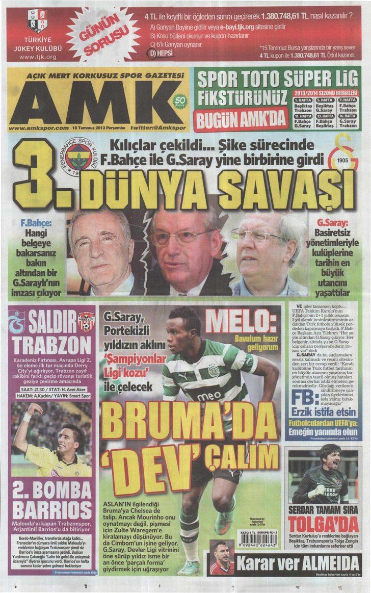 Sporun Manşetleri (18 Temmuz 2013) G3