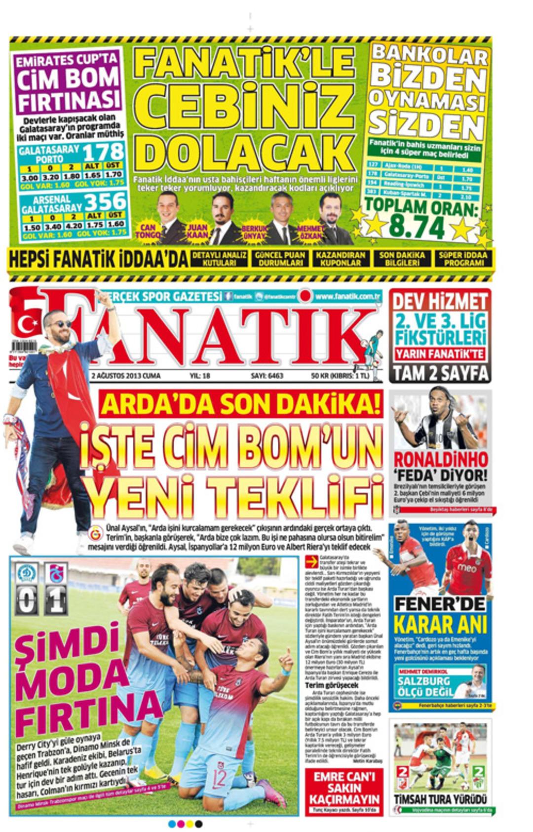 Sporun Manşetleri (02 Ağustos 2013)