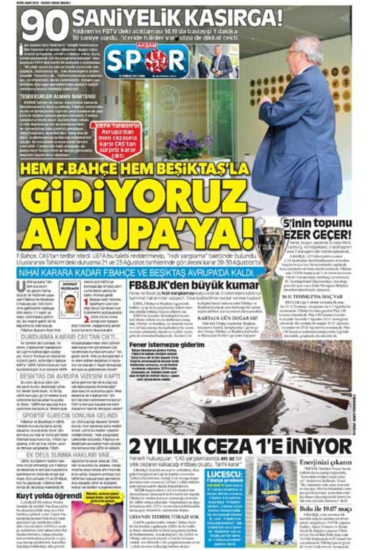 Sporun Manşetleri (19 Temmuz 2013) G5