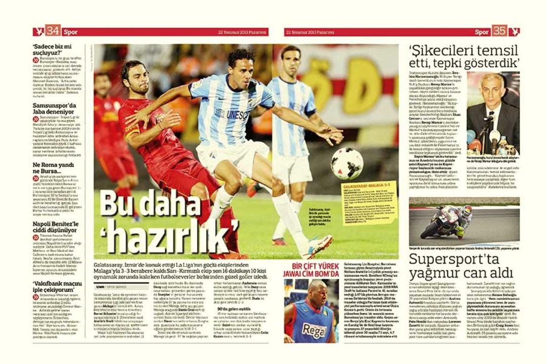 Sporun Manşetleri (22 Temmuz 2013)