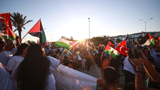 Mersin'de Küresel Sumud Filosu'nu selamlama etkinliği düzenlendi