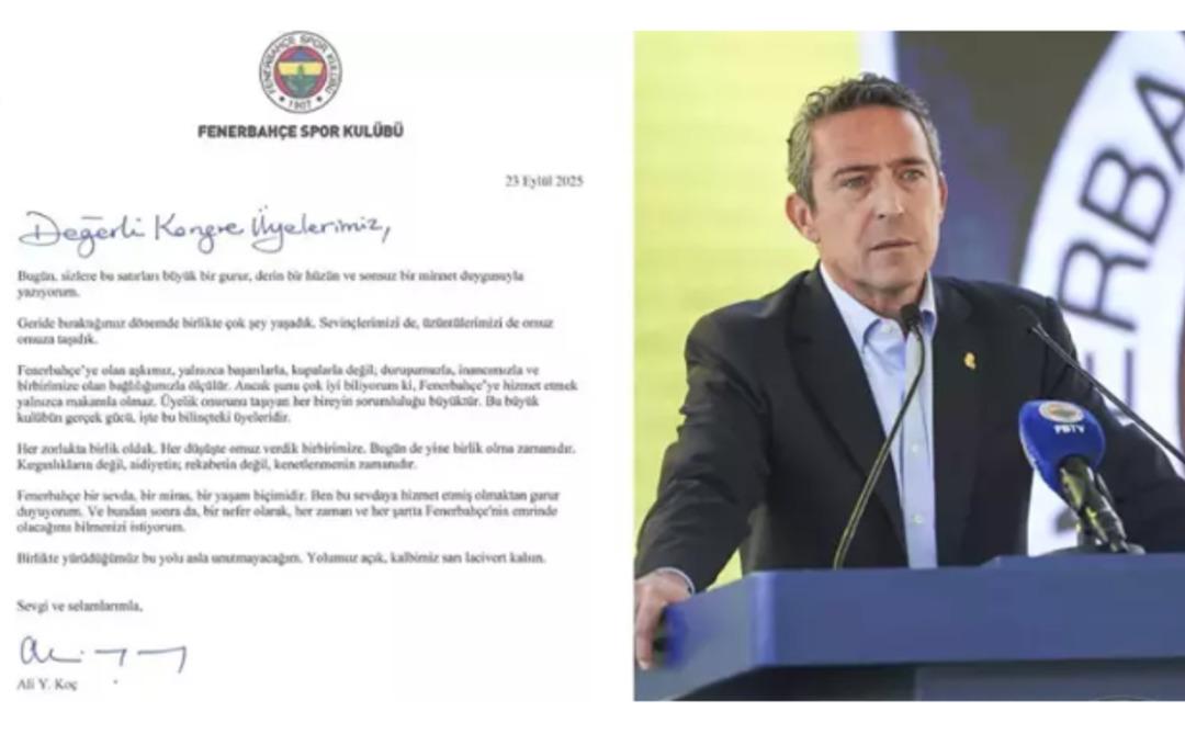 Fenerbahçe de 7 yıllık görevi sona eren Ali Koç tan duygusal veda mektubu! 1