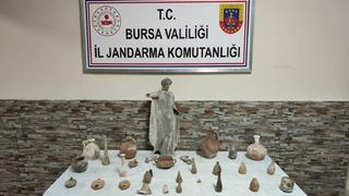 Bursa’da tarihi eser operasyonu: Roma ve Bizans objeleri ele geçirildi