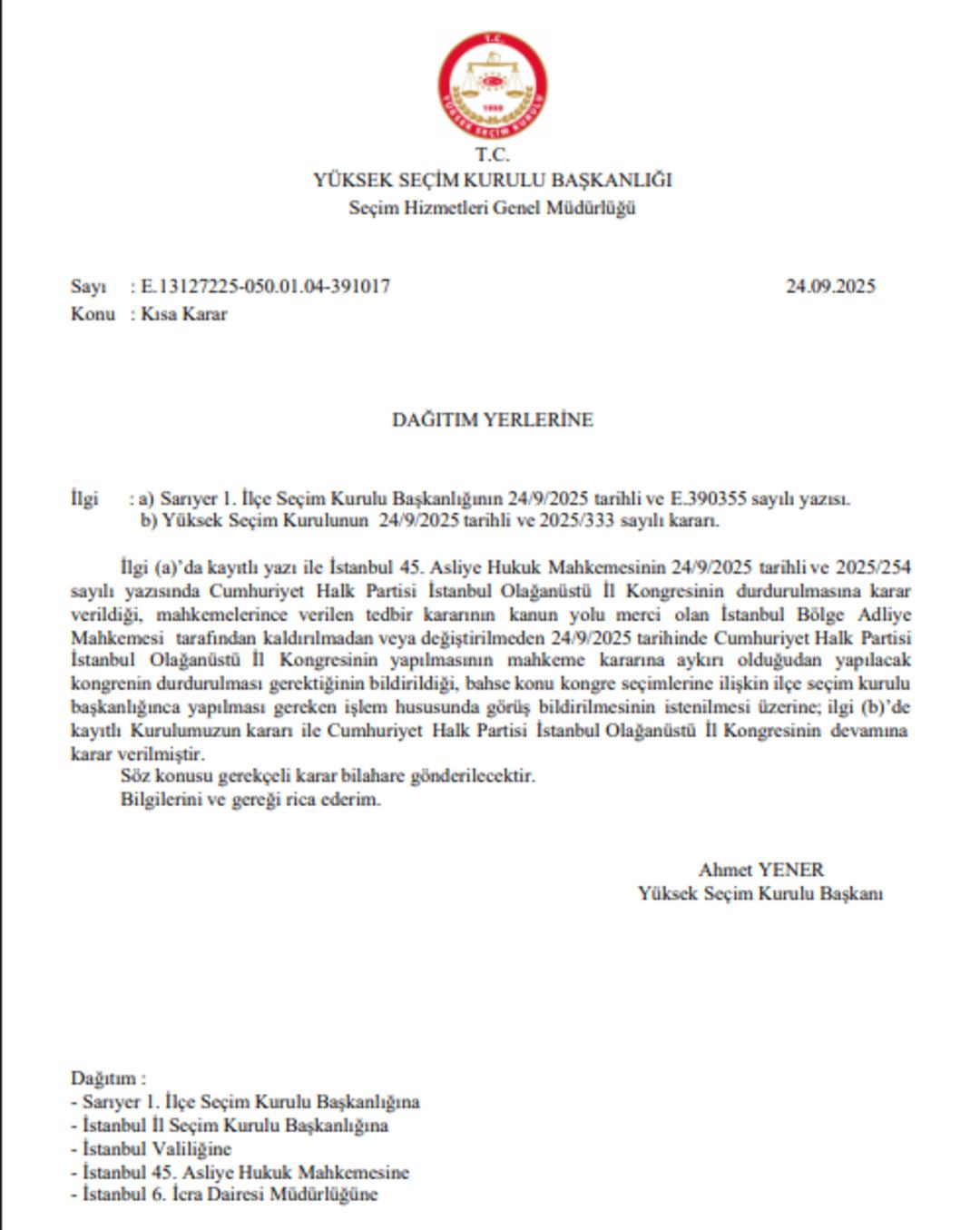 Son dakika | YSK merak edilen CHP kararını açıkladı: Olağanüstü İl Kongresinde hareketli saatler! Dolu salona heyet geldi 6