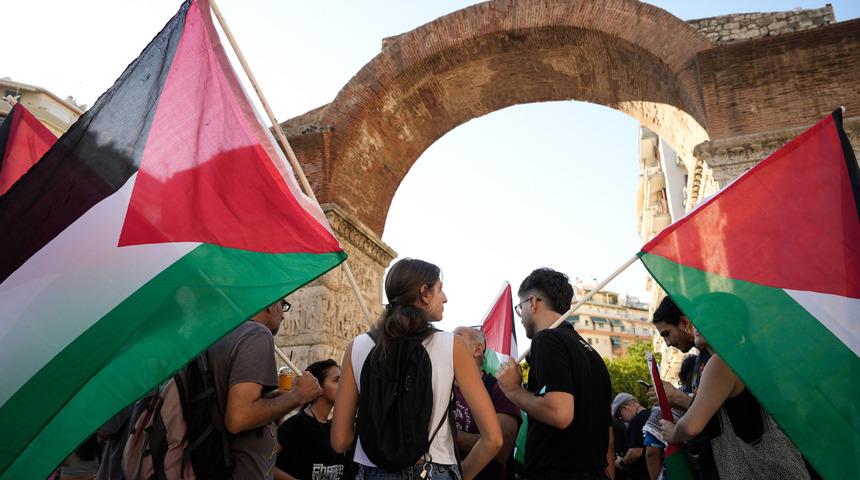 PAOK taraftarları, Maccabi Tel Aviv maçı öncesinde İsrail’i protesto etti
