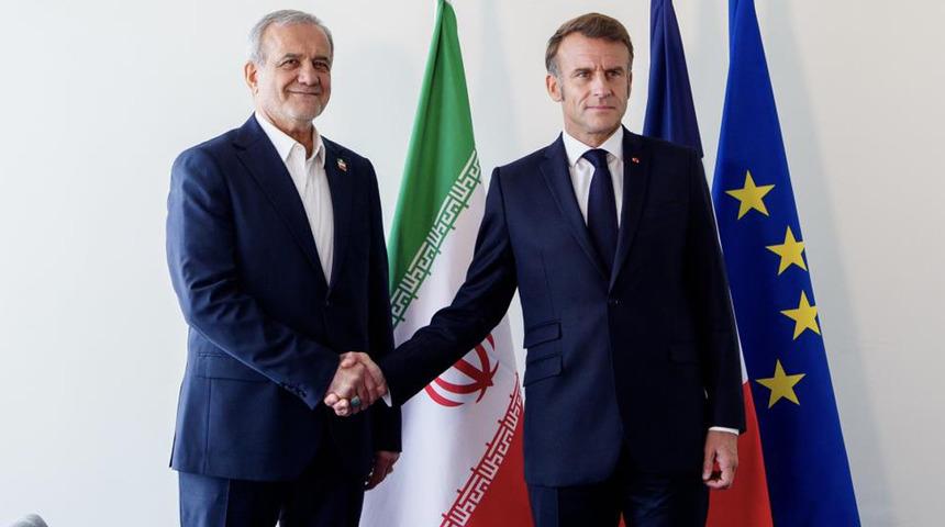 Macron, İran Cumhurbaşkanı Pezeşkiyan ile görüştü