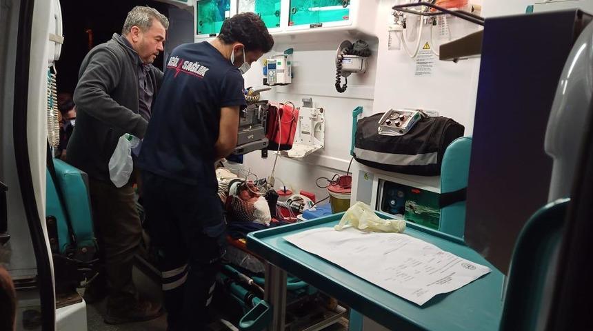 Koyununu kurtarmak isterken 70 metrelik yamaçtan düşerek yaralandı