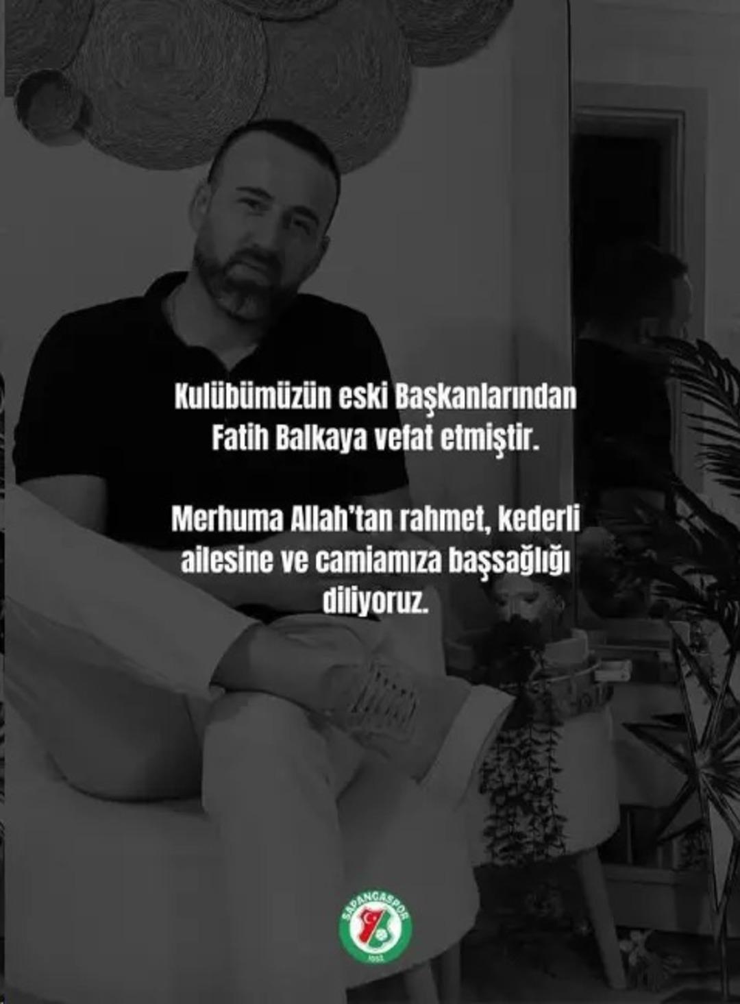 Sapancaspor eski başkanı Fatih Balkaya başına dayadığı tabancı boş zannetti! Trajik ölüm akıllara durgunluk getirdi... 2