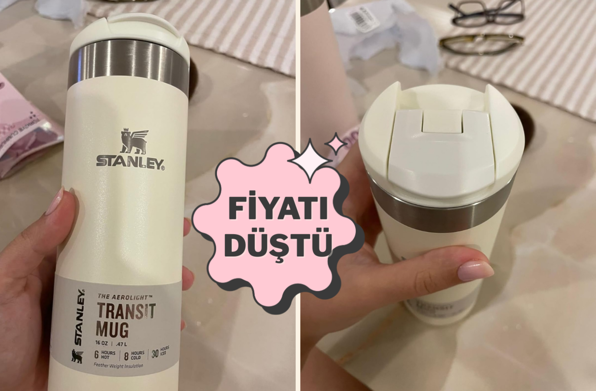 Hafifliğiyle şaşırtan Stanley The AeroLight Transit Termos indirime girdi