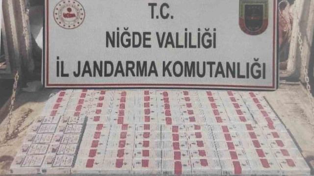 Niğde'de jandarma ekiplerinden kaçak sigara operasyonu