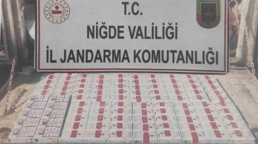 Niğde'de jandarma ekiplerinden kaçak sigara operasyonu
