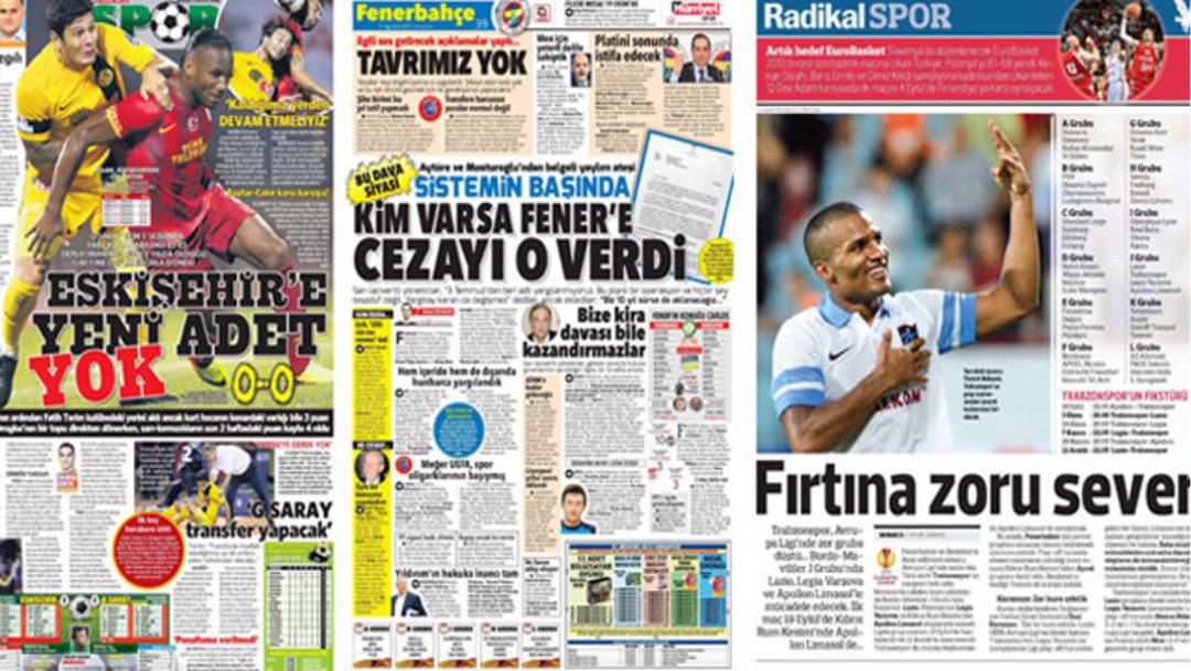 Sporun Manşetleri (31 Ağustos 2013)