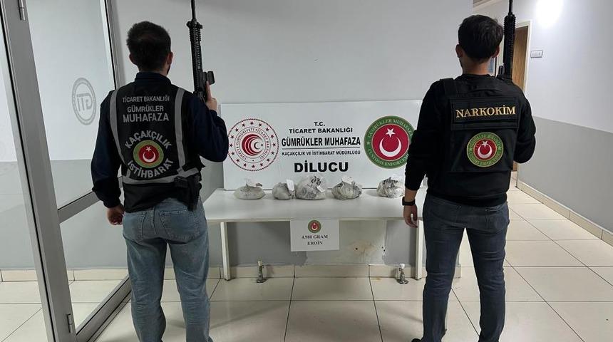 Dilucu Gümrük Kapısı’nda 4 kilo 980 gram eroin ele geçirildi