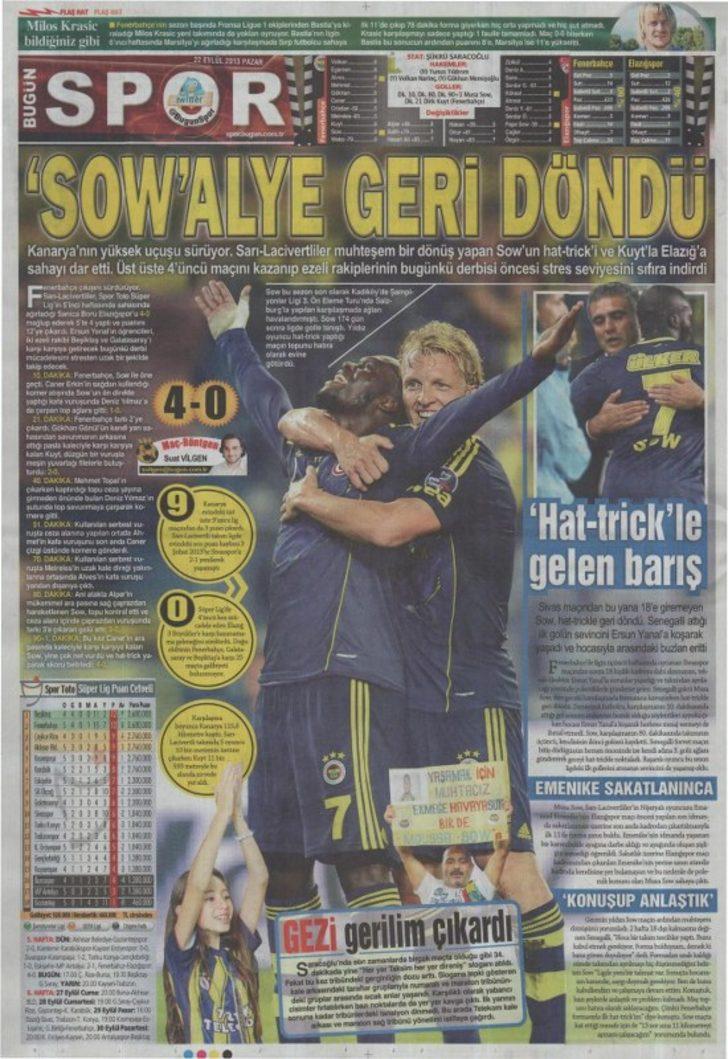 Sporun Manşetleri (22 Eylül 2013) G1