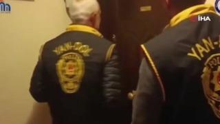 Çam ağacında mahsur kalan kediyi itfaiye kurtardı