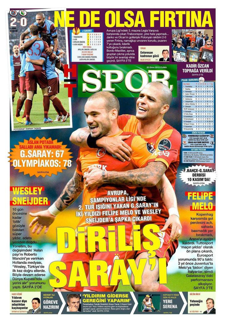 Sporun Manşetleri (25 Ekim 2013) G5