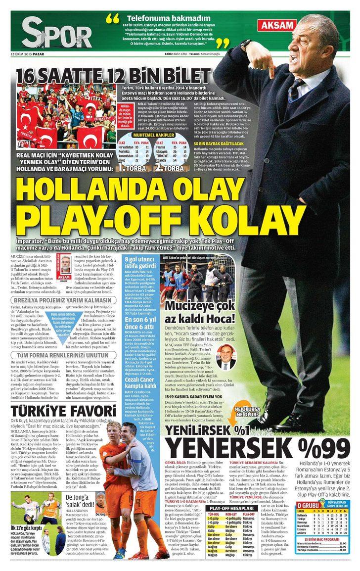 Sporun Manşetleri (13 Ekim 2013) G2