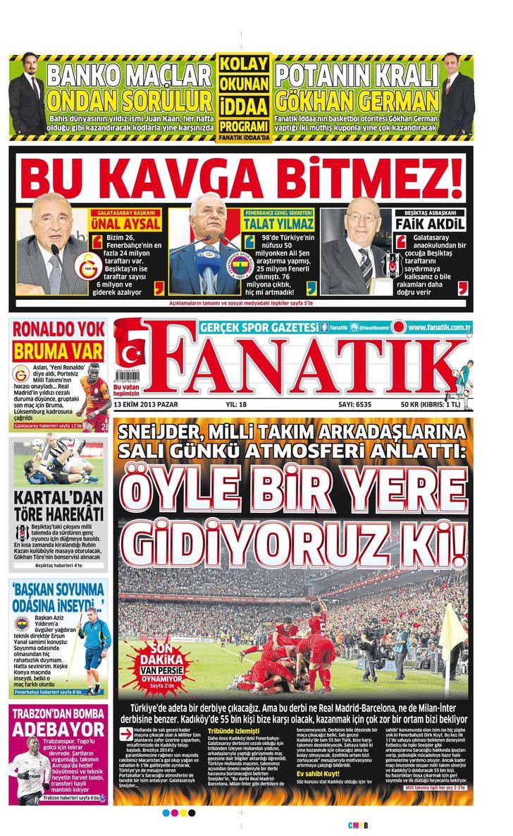 Sporun Manşetleri (13 Ekim 2013) G5