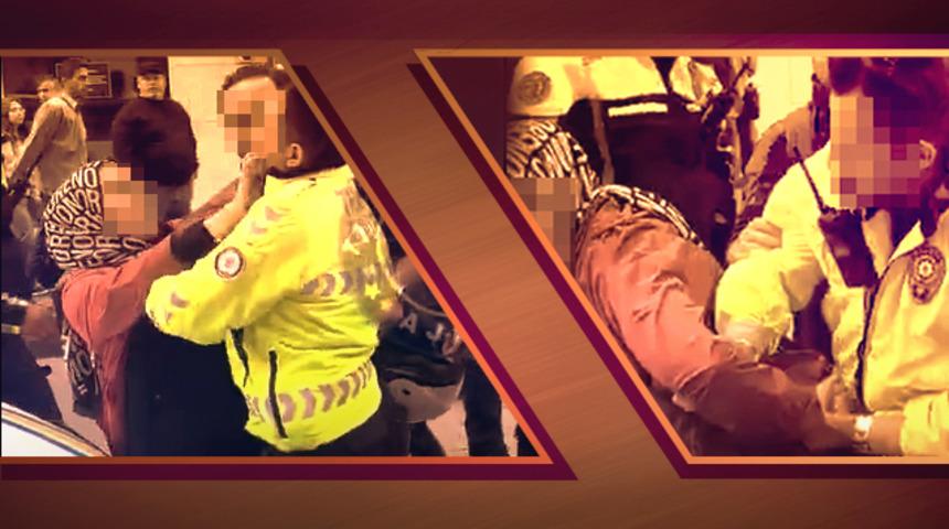 Eşine ceza yazılmaması için kaskla polise vurmaya çalıştı! EGM'den açıklama geldi