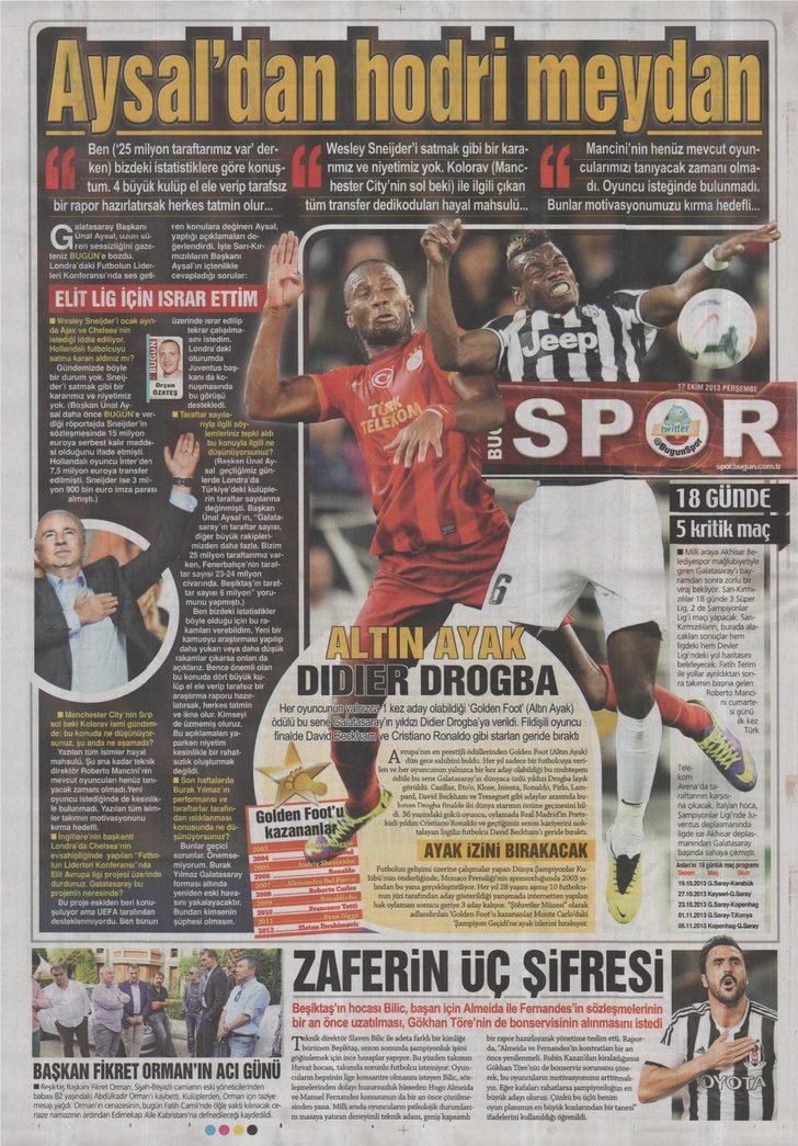 Sporun Manşetleri (17 Ekim 2013) G2