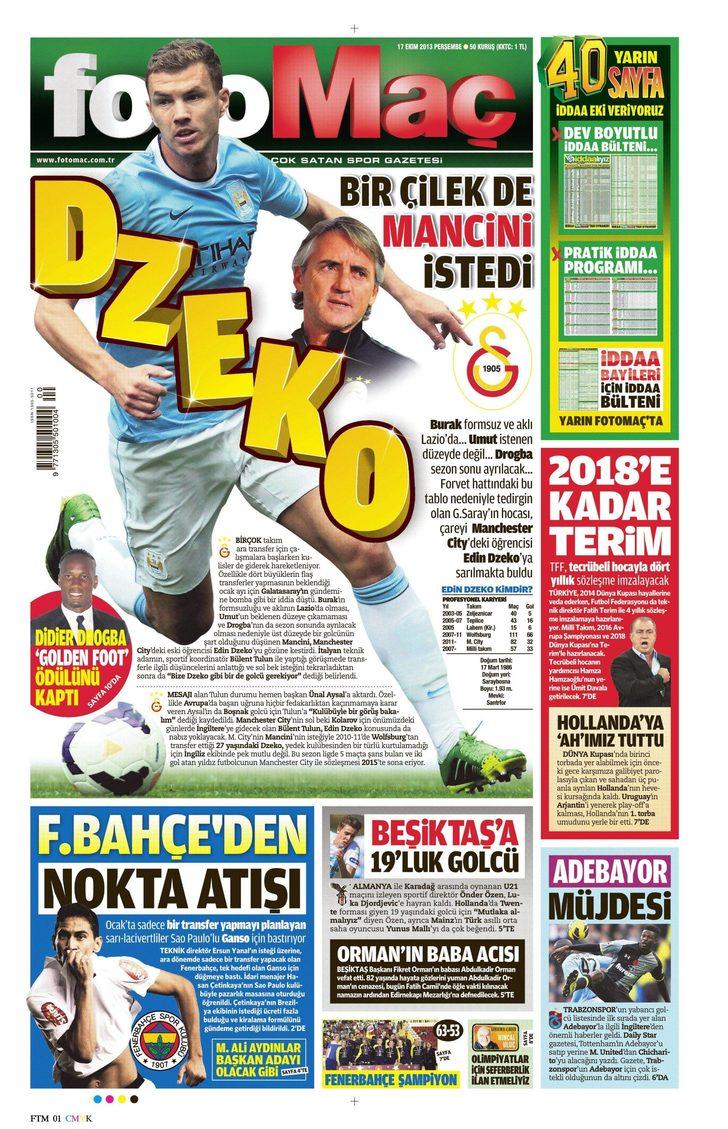 Sporun Manşetleri (17 Ekim 2013) G5