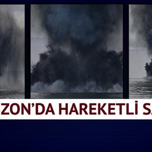 Denizden gelen panik böyle sona erdi! Trabzon'da hareketli sabah: Gizemli deniz aracı patlatıldı, o anlar kamerada