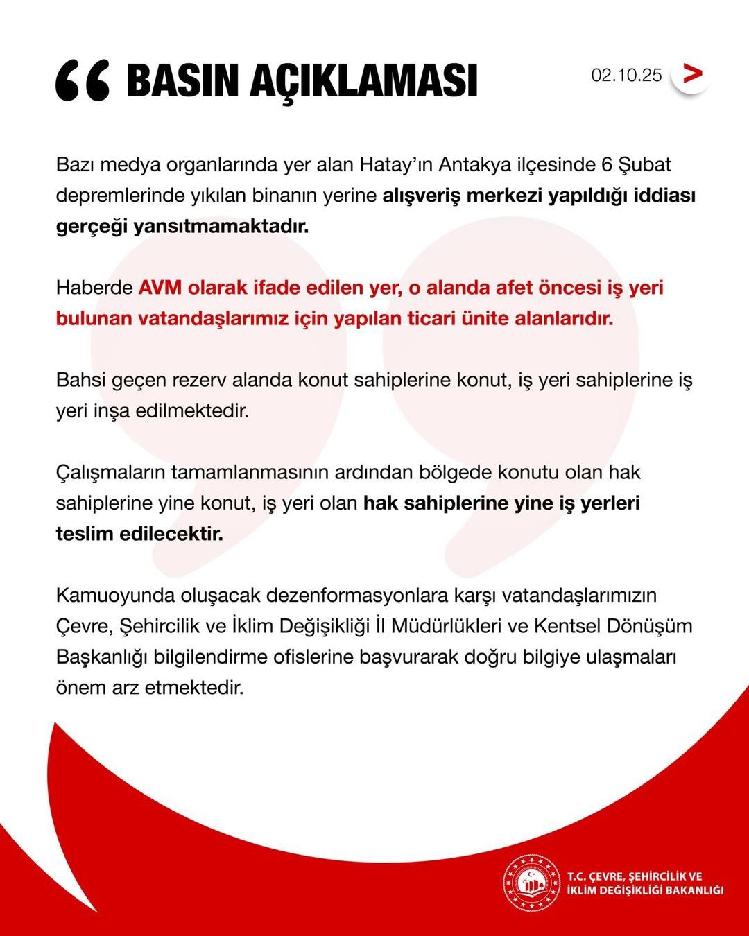 Bakanlıktan rezerv alanda AVM yapılıyor iddialarına yalanlama 1