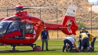 100 kilometre uzaklıktaki hastaya hava ambulansı ulaştı