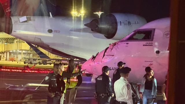 New York'taki LaGuardia Havalimanı'nda korkutan kaza! İki yolcu uçağı çarpıştı