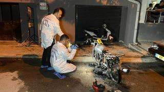 İddiaya girdi, motosikletini yaktı: Görüntüler Karaman'dan