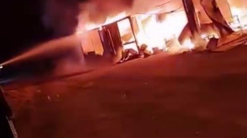 Erzurum’da şantiye alanında korkutan yangın