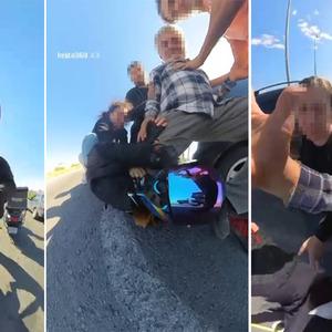 Yol verme tartışması kavgaya dönüştü! Motokurye, direksiyondaki sürücüyü yumrukladı