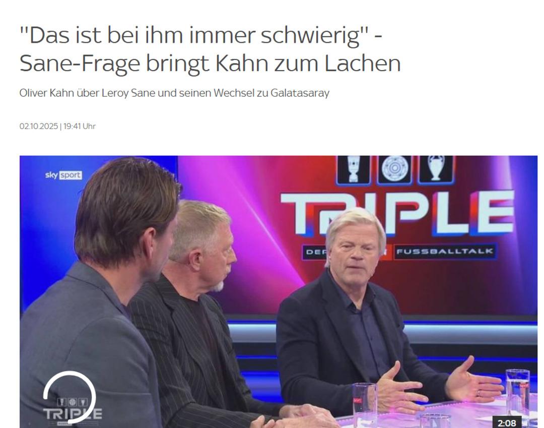 Alman futbolununn efsane ismi Oliver Kahn dan Leroy Sane için beklenmedik ifadeler! Galatasaray-Liverpool maçı sonrası konuştu... 1
