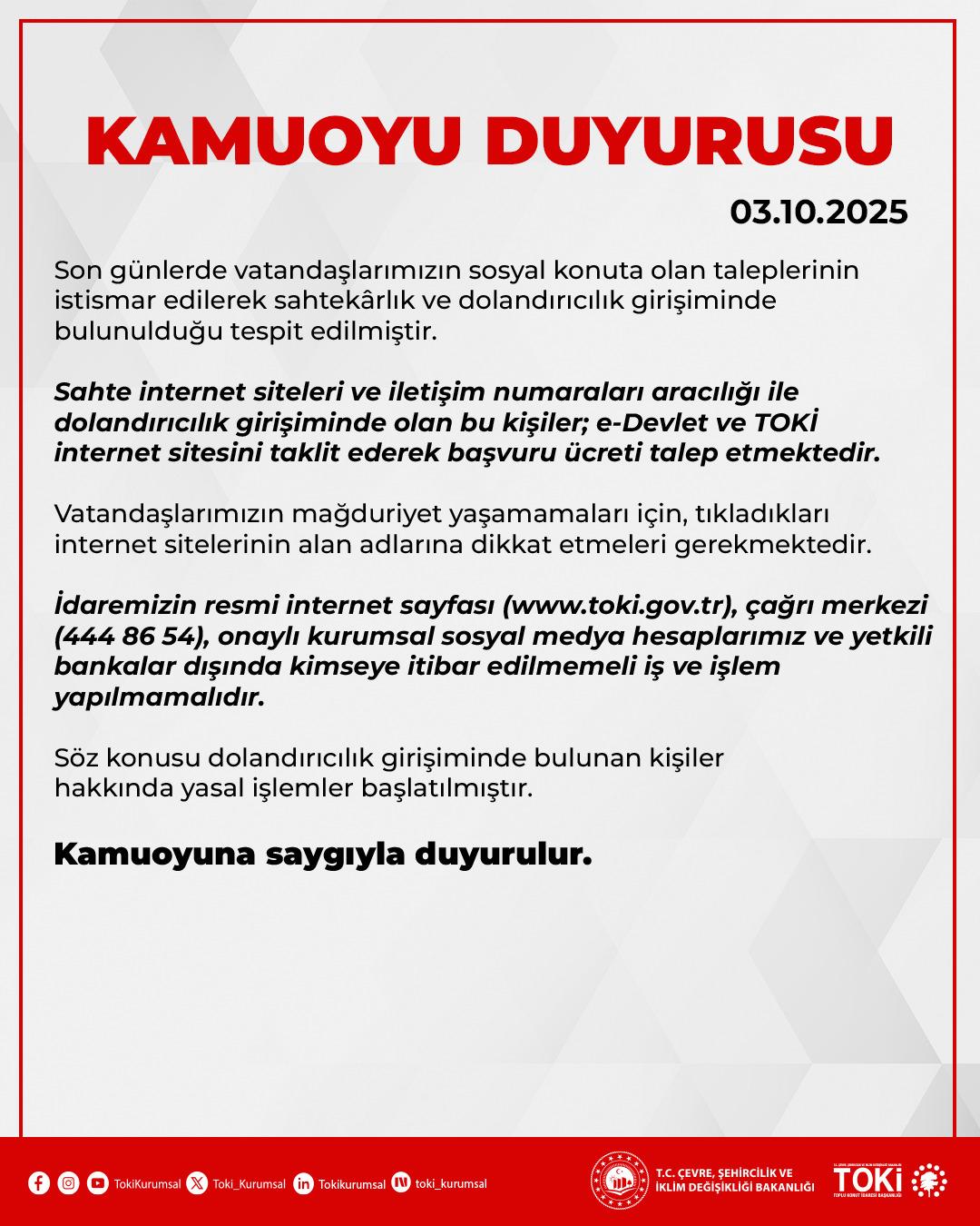 Vatandaşları böyle dolandırıyorlar! TOKİ den uyarı geldi: E-Devlet sahtekarlarına dikkat 3