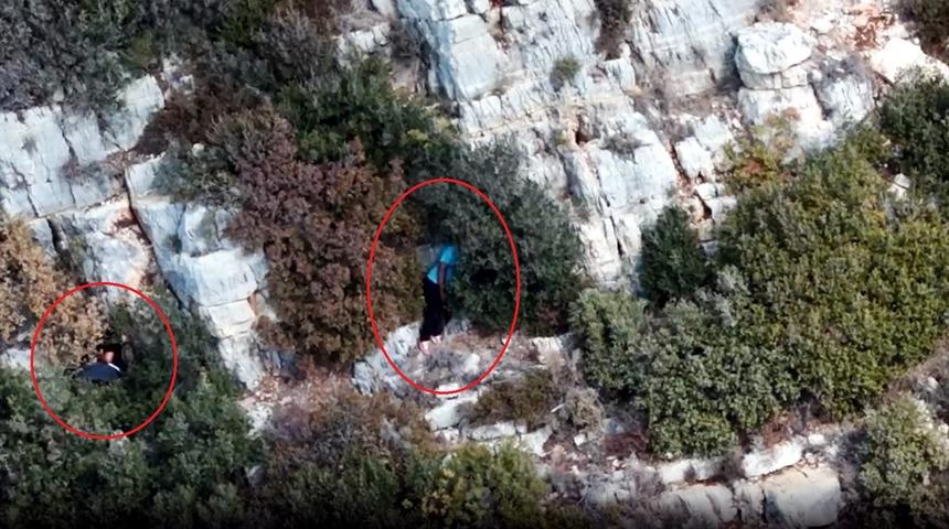 Dronla tespit edilen 9 ka&ccedil;ak avcı yakalandı