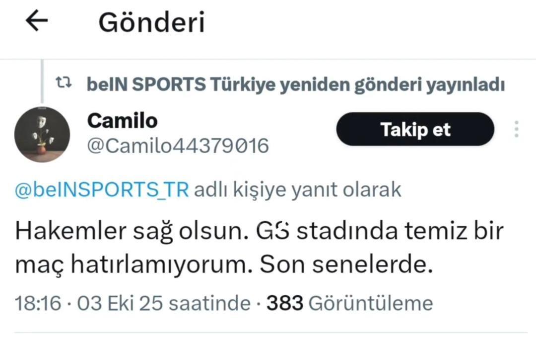 Bein Sports un retweet paylaşımına Galatasaray ın genç ismi Metehan Baltacı dan tepki!   Bunu da retweet yapın...   2