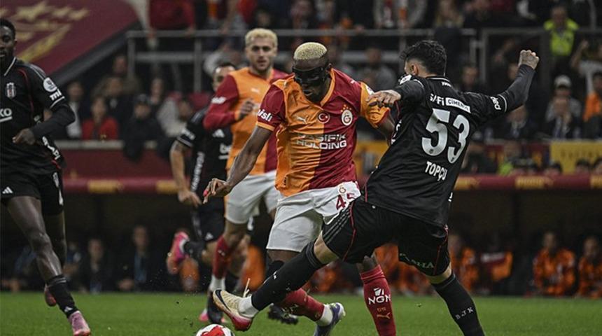 Galatasaray ile Beşiktaş arasındaki derbide gerginlik! İlk yarının sonlarında Victor Osimhen ile Emirhan Topçu birbirine girdi..