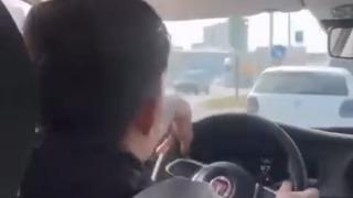 Bursa'da trafikte tehlikeli 'makas': Direksiyon tutuşu pes dedirtti