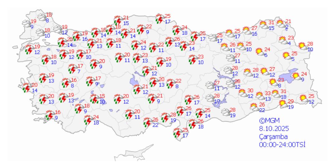 1200xauto Meteoroloji'den uyarı! Sağanak yağış ve serin hava geliyor: İşte güncel hava durumu raporu
