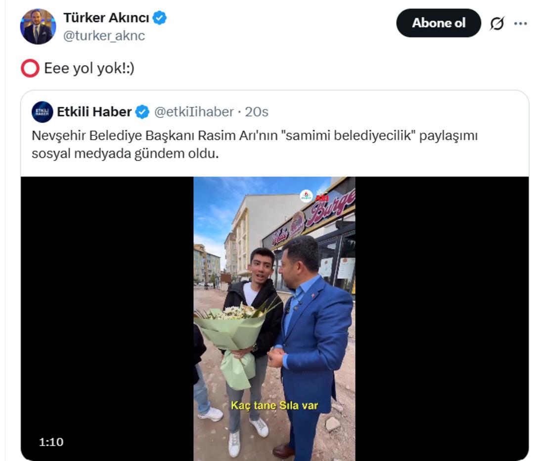 Etkileşim heyecanı belediye başkanlarını hataya zorluyor! Son örnek Nevşehir den... Rasim Arı paylaştı sosyal medyada tepki çekti: "Yol yok" 2