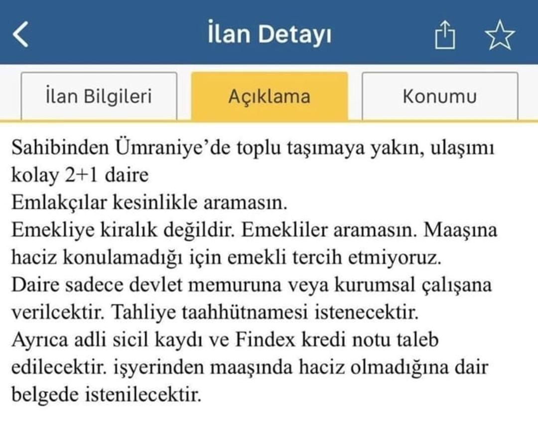 Kiralık daire için istenilenler gündem oldu!  Kredi mi çekiyoruz?  Madde madde yazdı  Emekliler aramasın  sebebi ise... 4