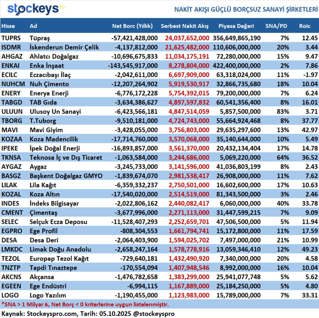 Borsanın En Sağlam 25 Şirketi: Ne Borç Var Ne Sıkıntı, Kasalar Dolu! 1