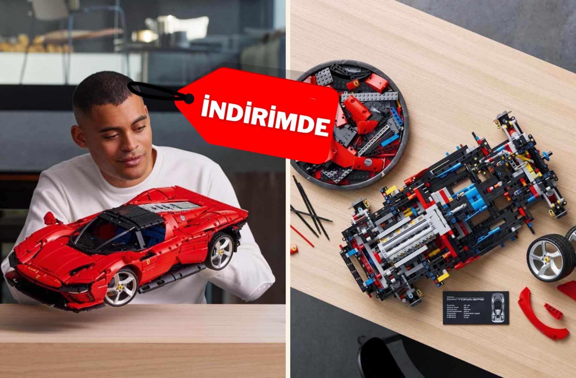 Mükemmel bir koleksiyon parçası: LEGO® Technic Ferrari Daytona SP3 indirimde
