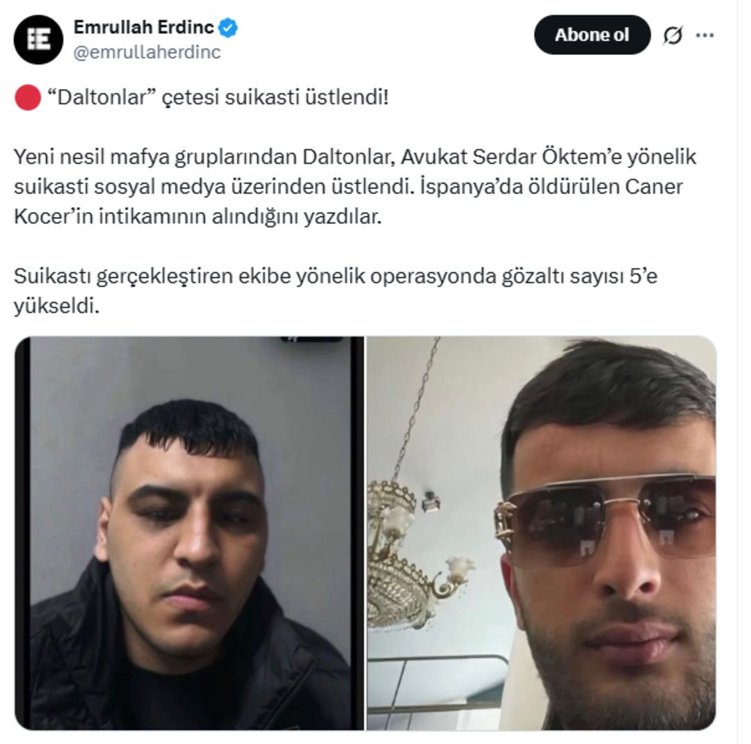 Son dakika: Sinan Ateş cinayeti dosyasında bir süre tutuklu kalmıştı! Avukat Serdar Öktem in aracına silahlı saldırı... Hayatını kaybetti: Daltonlar iddiası, o paylaşımı yaptılar 6