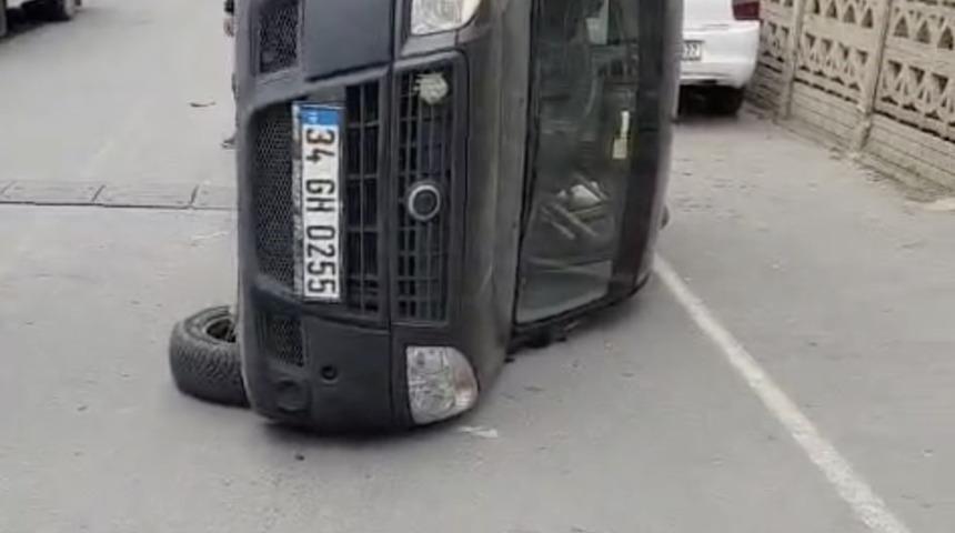 Trafik kazasında otomobil devrildi: 1 kişi yaralandı