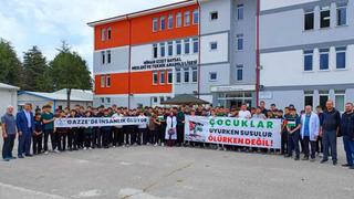 Bolu'da lise öğrencilerinden Filistin'e destek