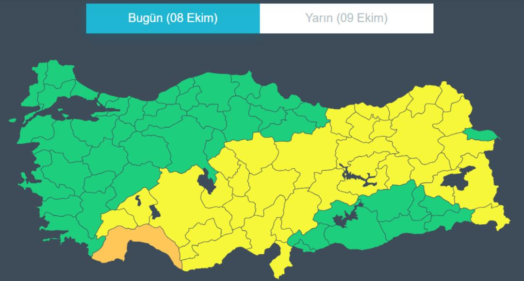 Meteoroloji den 36 ilde  sarı kodlu  alarm! Gök gürültülü sağanak yağış geliyor 1